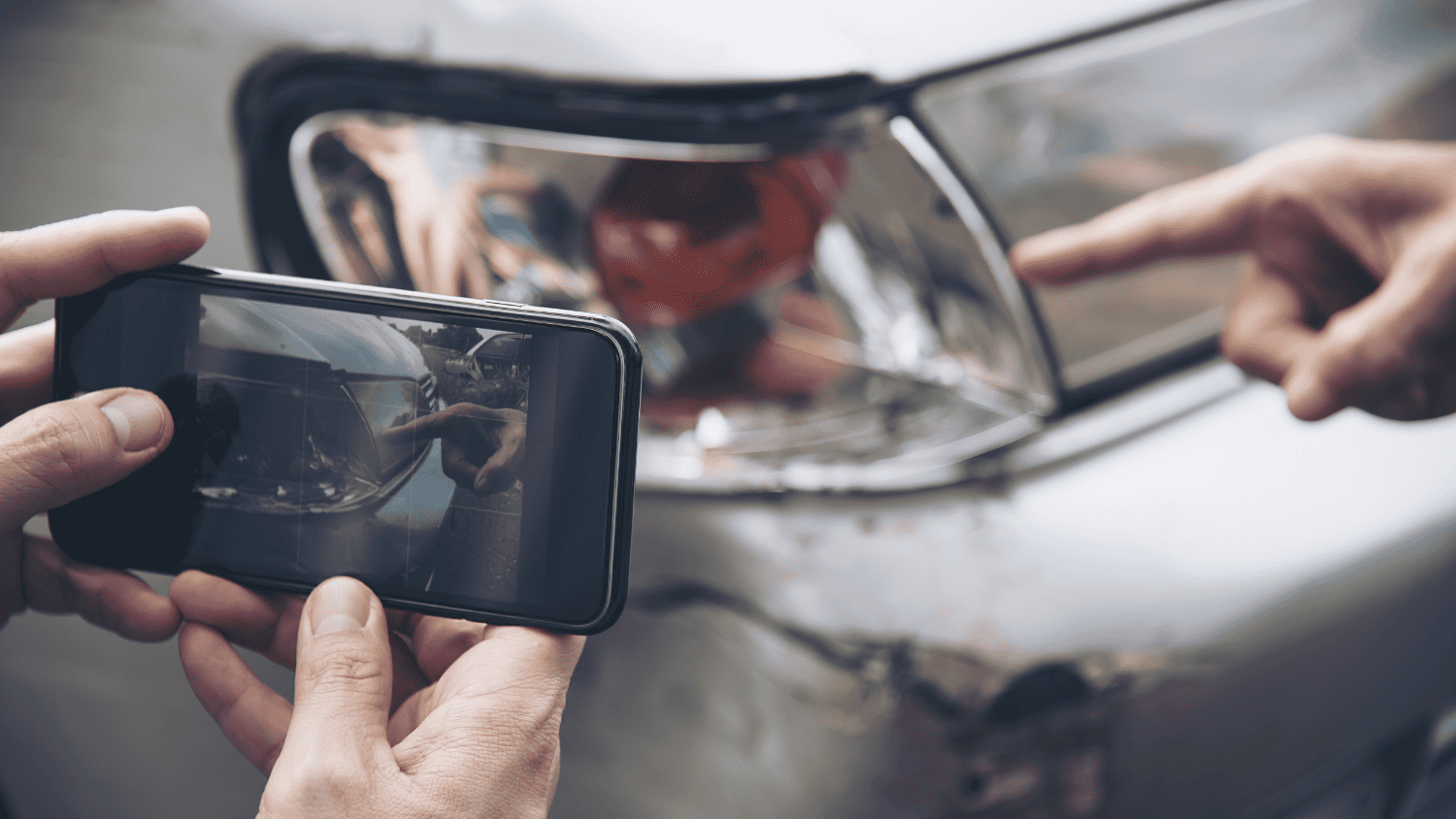 Attorney helping a victim of a car crash collect evidence.