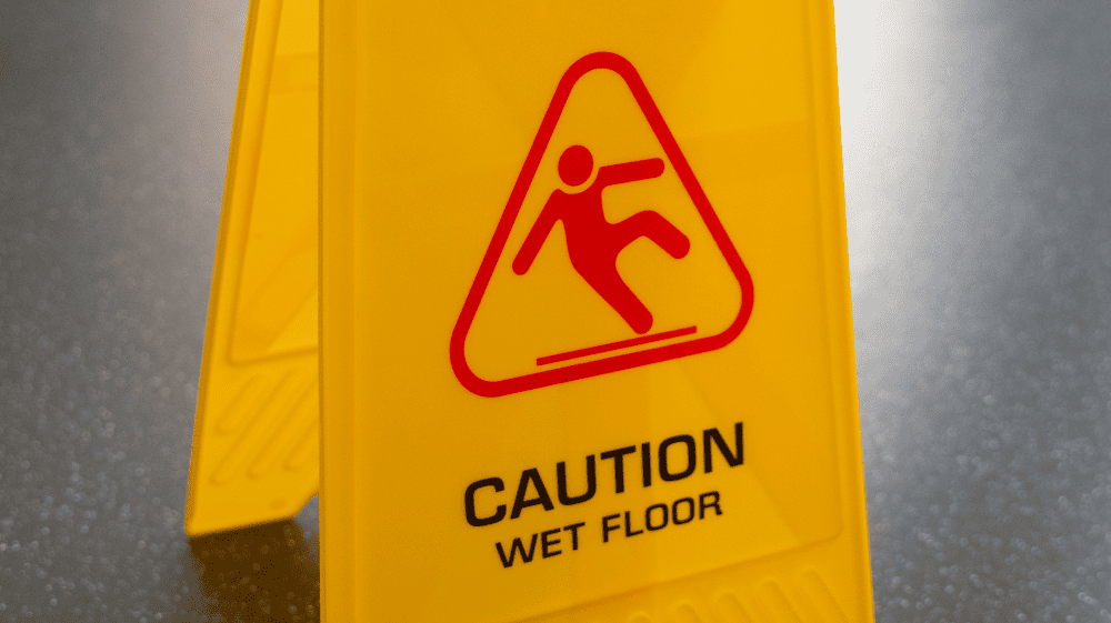 Caution: Slip-and-Fall Danger.