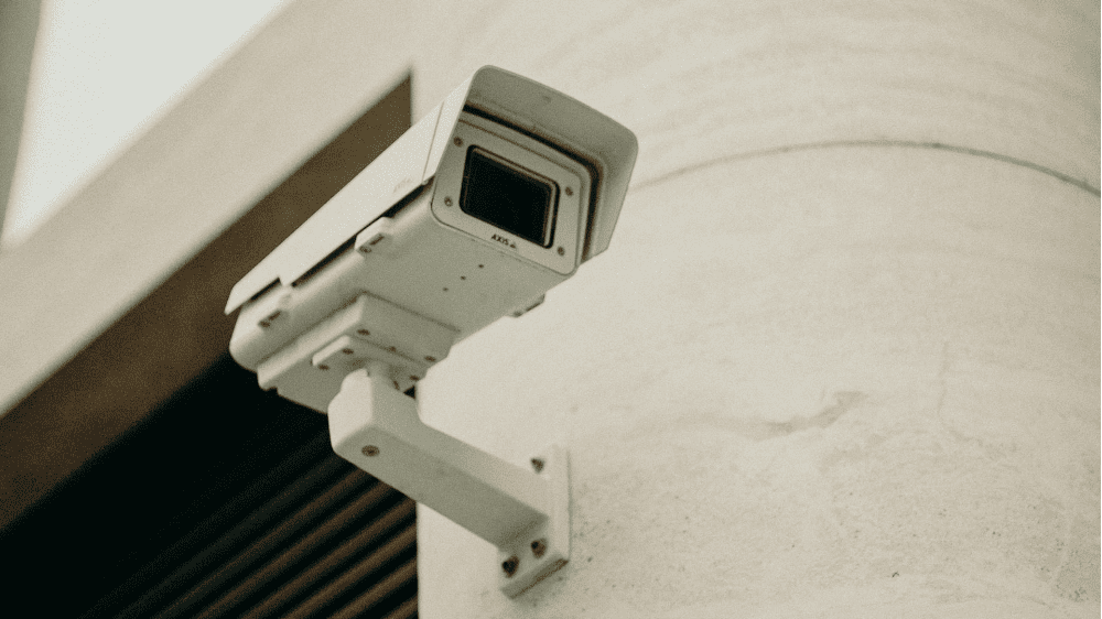 Photo of a surveillance camera.