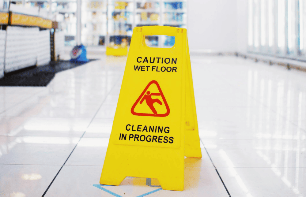 Wet floor sign.